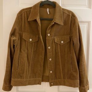 MANGO corduroy brown jacket. Size L. Like New!